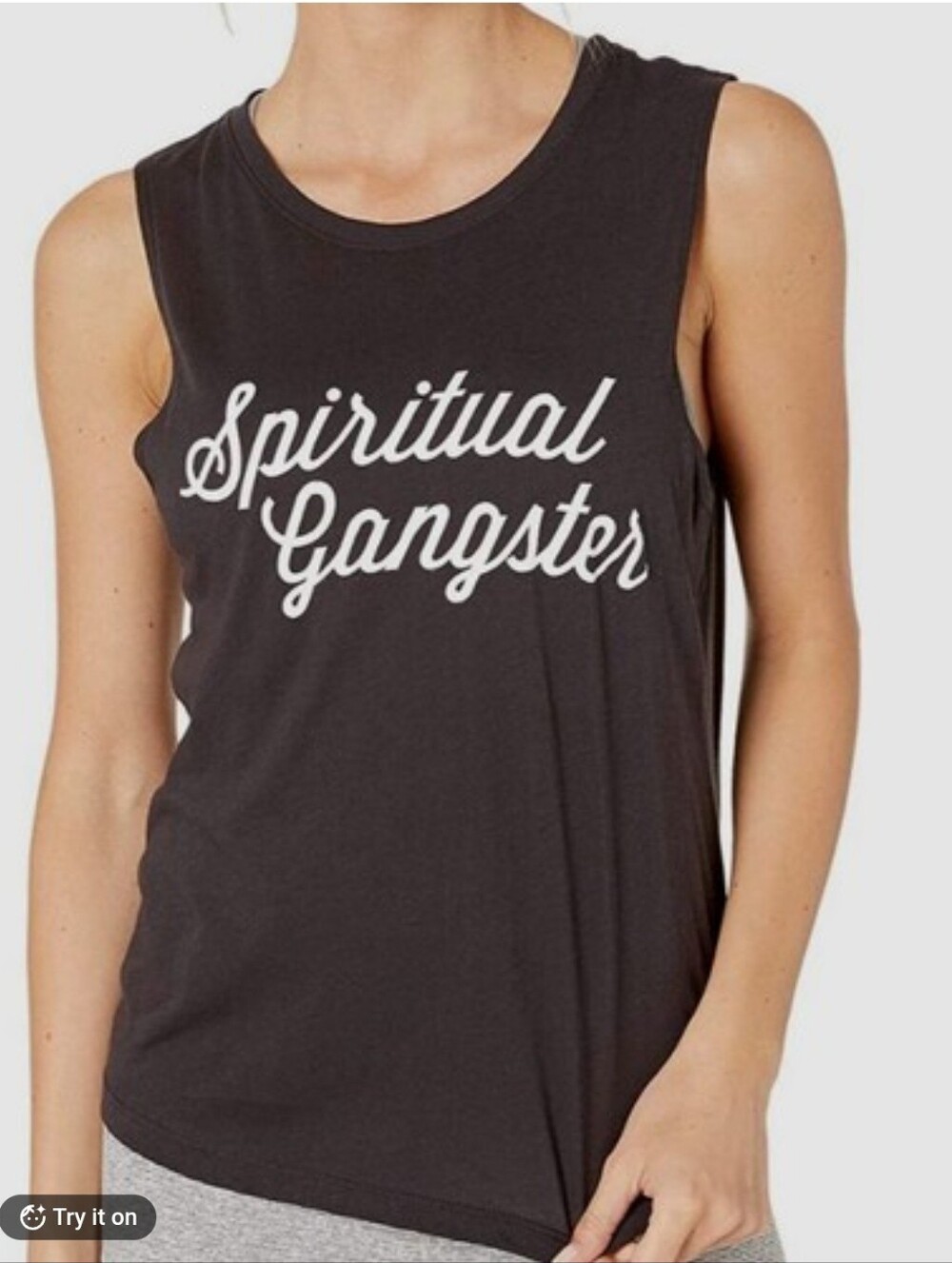 Spiritual Gangster Black Tank with White Script